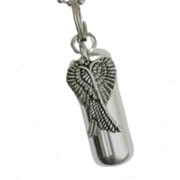 Special Set of FIVE Silver Angel Wings CREMATION URN Necklace - Picture 2 of 8